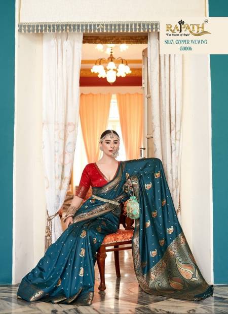 Teal Blue Colour Sutraa Silk By Rajpath Silk Saree Catalog 130006